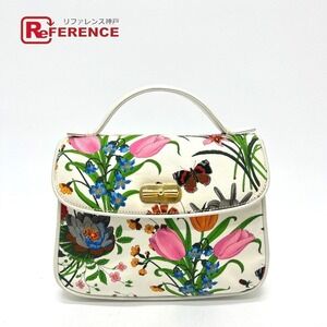 GUCCI Flora Flower Handbag Bag White Multi